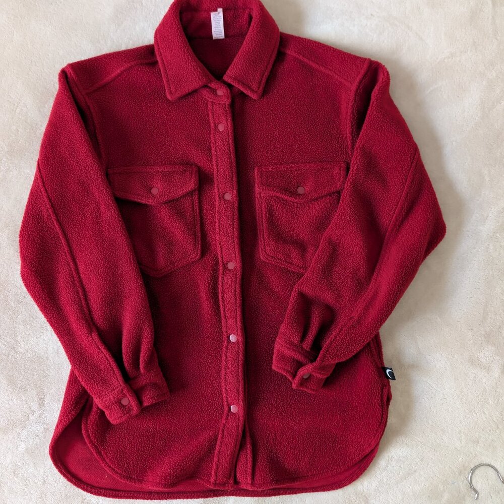 3/$30 ZYIA Bold red thick fleece shacket